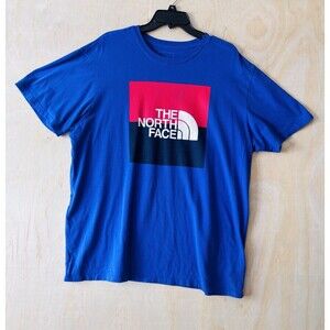 THE NORTH FACE SIZE XL Men's SHORT SLEEVE Blue T-SHIRT.